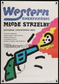 2b621 YOUNG GUNS Polish 26x38 1989 Emilio Estevez, Charlie Sheen, Sutherland, Mlodozeniec art