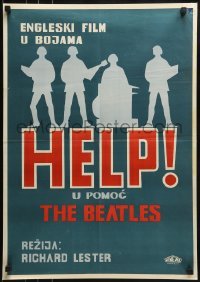 2b356 HELP Yugoslavian 19x27 1966 The Beatles, John, Paul, George & Ringo, rock & roll classic!