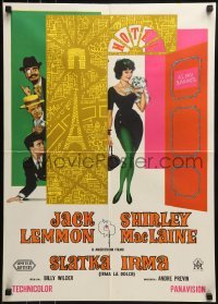 2b360 IRMA LA DOUCE Yugoslavian 20x28 1963 Shirley MacLaine & Jack Lemmon, Billy Wilder directed!