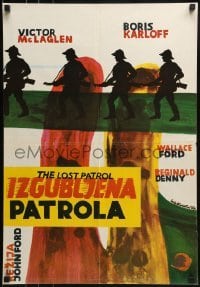 2b367 LOST PATROL Yugoslavian 19x27 1967 Boris Karloff, Victor McLaglen, John Ford, Sasa Nikolic!