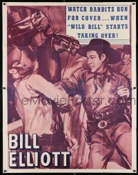 2c621 BEYOND THE SACRAMENTO INCOMPLETE 3sh R1940s great art of cowboy William Elliot fighting bad guys!