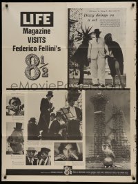 2c007 8 1/2 30x40 1963 Life Magazine visits Federico Fellini's movie while being filmed!