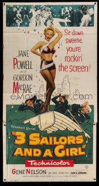 2c593 3 SAILORS & A GIRL 3sh 1954 sexiest Jane Powell in skimpy outfit with Navy sailors!