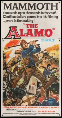 2c596 ALAMO 3sh 1960 great art of John Wayne & Richard Widmark in Texas by Reynold Brown!