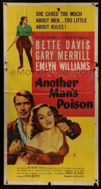 2c602 ANOTHER MAN'S POISON 3sh 1952 Bette Davis scared too much about men & too little about rules!