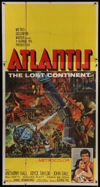 2c609 ATLANTIS THE LOST CONTINENT 3sh 1961 George Pal sci-fi, cool fantasy art by Joseph Smith!