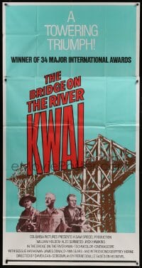 2c644 BRIDGE ON THE RIVER KWAI 3sh R1972 William Holden, Alec Guinness, David Lean classic!