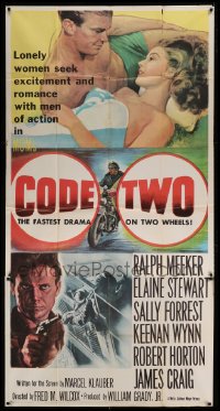 2c666 CODE TWO 3sh 1953 sexy lonely Elaine Stewart seeks romance with man of action Ralph Meeker!