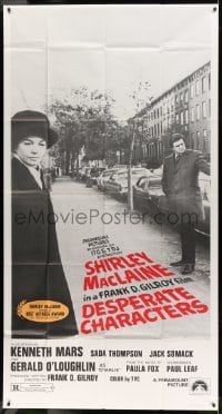 2c682 DESPERATE CHARACTERS 3sh 1971 close-up of Shirley MacLaine & Kenneth Mars on street!