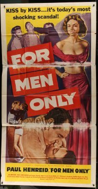 2c709 FOR MEN ONLY 3sh 1952 Paul Henreid, sleazy Margaret Field, today's wild youth, The Tall Lie!