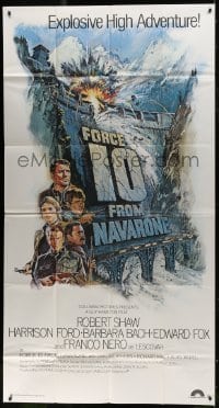 2c710 FORCE 10 FROM NAVARONE 3sh 1978 cool artwork of top stars & exploding dam by Brian Bysouth!