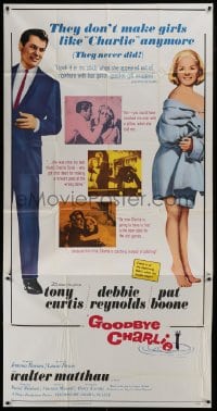 2c725 GOODBYE CHARLIE 3sh 1964 Tony Curtis, sexy barely-dressed Debbie Reynolds, Pat Boone!