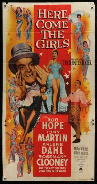 2c738 HERE COME THE GIRLS 3sh 1953 Bob Hope, Tony Martin, Arlene Dahl & most beautiful showgirls!