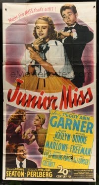 2c763 JUNIOR MISS 3sh 1945 Peggy Ann Garner, Scotty Beckett, meet the Miss that's a hit!