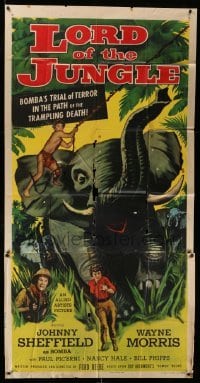 2c784 LORD OF THE JUNGLE 3sh 1955 great action art of Bomba the Jungle Boy with elephant!