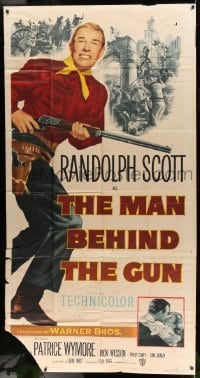 2c796 MAN BEHIND THE GUN 3sh 1952 Randolph Scott blasted the Golden State clean of treason!