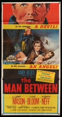 2c797 MAN BETWEEN 3sh 1953 James Mason is devil to his enemies, angel to his women, Carol Reed