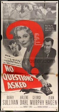 2c826 NO QUESTIONS ASKED 3sh 1951 treacherous Arlene Dahl is a double-crossing doll, Barry Sullivan