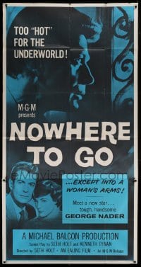 2c829 NOWHERE TO GO 3sh 1959 tough handsome George Nader is too hot for the underworld!
