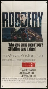 2c875 ROBBERY int'l 3sh 1967 Stanley Baker, Peter Yates, 9 million dollars says crime pays!