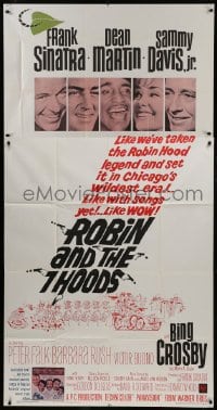 2c876 ROBIN & THE 7 HOODS 3sh 1964 Frank Sinatra, Dean Martin, Sammy Davis, Bing Crosby, Rat Pack!