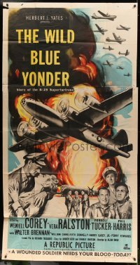 2c980 WILD BLUE YONDER 3sh 1951 Story of the B-29 Superfortress, cool World War II airplane art!