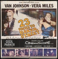 2c291 23 PACES TO BAKER STREET 6sh 1956 artwork of Van Johnson with phone & scared Vera Miles!