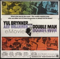 2c322 DOUBLE MAN 6sh 1967 cool montage of Yul Brynner & sexy Britt Ekland + negative image!