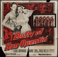2c326 DUFFY OF SAN QUENTIN 6sh 1954 Louis Hayward holds sexy nurse hostage, prison escape art!