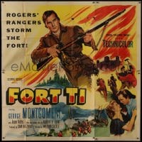 2c334 FORT TI 2D 6sh 1953 Fort Ticonderoga, cool different art of George Montgomery fighting!