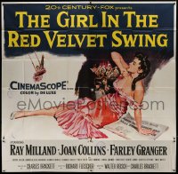 2c340 GIRL IN THE RED VELVET SWING 6sh 1955 art of sexy Joan Collins as Evelyn Nesbitt Thaw!