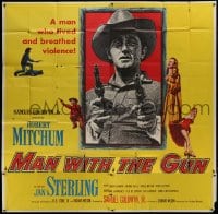 2c375 MAN WITH THE GUN 6sh 1955 Robert Mitchum as a man who lived and breathed violence!