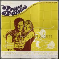 2c392 PRETTY POISON 6sh 1968 cool artwork of psycho Anthony Perkins & crazy Tuesday Weld!