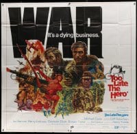 2c430 TOO LATE THE HERO 6sh 1970 Robert Aldrich, cool art of Michael Caine & Cliff Robertson, WWII!
