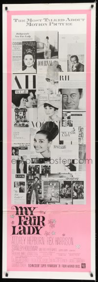 2c029 MY FAIR LADY door panel 1964 cool different montage of Audrey Hepburn magazine articles!