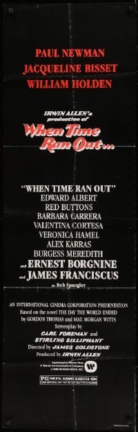 2c036 WHEN TIME RAN OUT door panel 1980 produced by Irwin Allen, title, cast & credits only!