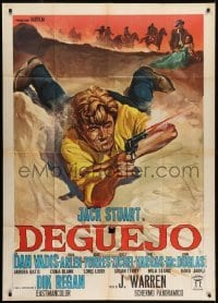 2c478 DEGUEYO Italian 1p 1966 great spaghetti western art of Jack Stuart with gun on ground!