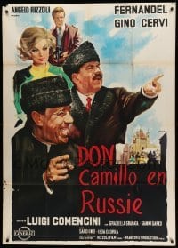 2c484 DON CAMILLO IN MOSCOW Italian 1p 1965 Il Compagno Don Camillo, Olivetti art of Fernandel!