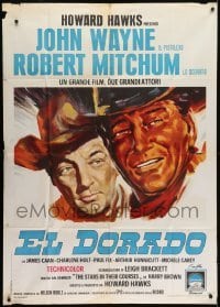 2c490 EL DORADO Italian 1p 1967 different art of John Wayne & Robert Mitchum, Howard Hawks!