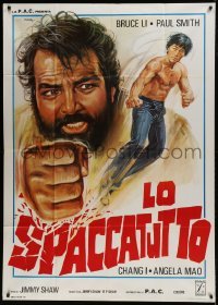 2c552 RETURN OF THE TIGER Italian 1p 1979 kung fu art of Bruce Li & Paul Smith by Enzo Sciotti!