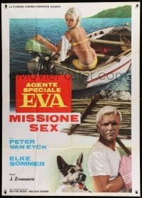 2c555 SEDUCTION BY THE SEA Italian 1p 1966 sexy Elke Sommer, Peter Van Eyck & German Shepherd!
