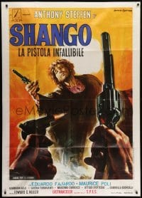 2c557 SHANGO Italian 1p 1970 La Pistola Infallibile, spaghetti western artwork by Rodolfo Gasparri!