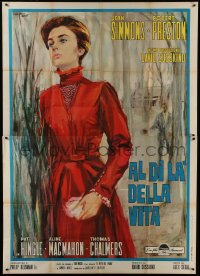 2c120 ALL THE WAY HOME Italian 2p 1964 different full-length art of Jean Simmons by Avelli!