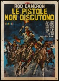2c135 BULLETS DON'T ARGUE Italian 2p 1964 art of Rod Cameron & cowboys by Rodolfo Gasparri!