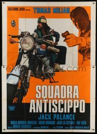 2c144 COP IN BLUE JEANS Italian 2p 1976 Squadra Antiscippo, Jack Palance, Tomas Milian w/motorcycle