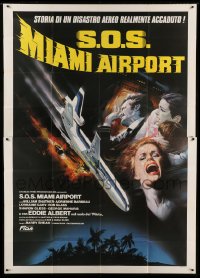 2c145 CRASH OF FLIGHT 401 Italian 2p 1979 art of passengers by plane crash, SOS Miami Airport!