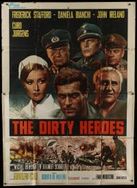 2c155 DIRTY HEROES export Italian 2p 1969 cool montage of the top cast by Casaro & Fiorenzi!