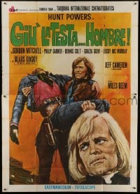 2c170 GIU' LA TESTA... HOMBRE Italian 2p 1971 Klaus Kinski, cool spaghetti western art by Gasparri!
