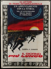 2c202 LONGEST DAY Italian 2p R1969 Zanuck's World War II D-Day movie with 42 international stars!