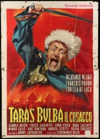 2c228 PLAINS OF BATTLE Italian 2p 1963 Gasparri art of Vladimir Medar as Cossack Taras Bulba!